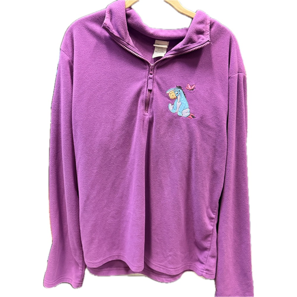 Disney Store Eeyore Fleece Quarter Zip Pullover Purple Women XL 571245178